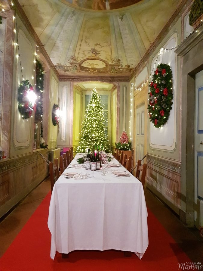 La sala da pranzo di Babbo Natale a Palazzo Ginami, Gromo