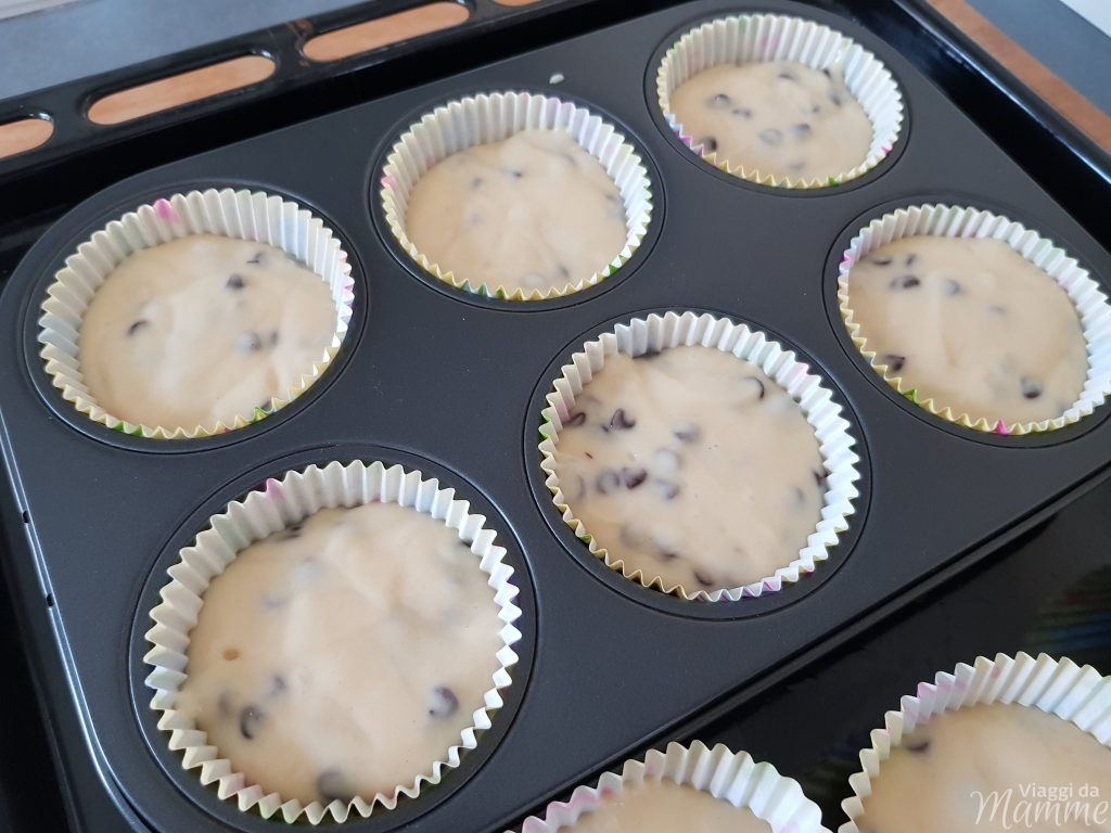 ricetta muffin con gocce di cioccolato 
