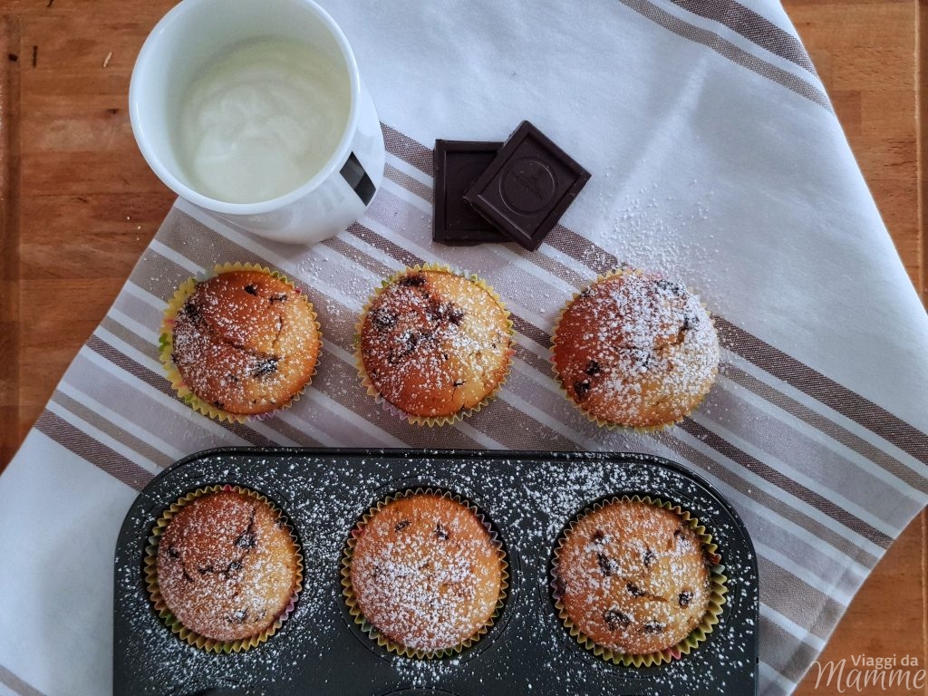 Muffin allo yogurt e gocce di cioccolato ricetta deliziosa VIAGGI DA