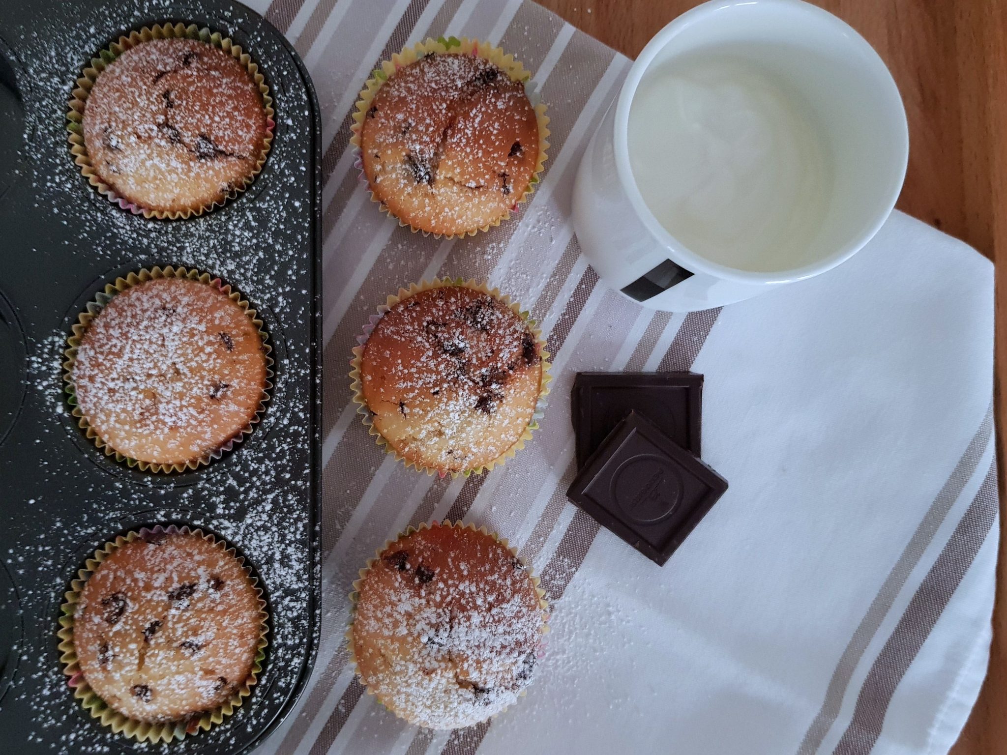 Muffin allo yogurt e gocce di cioccolato ricetta deliziosa VIAGGI DA